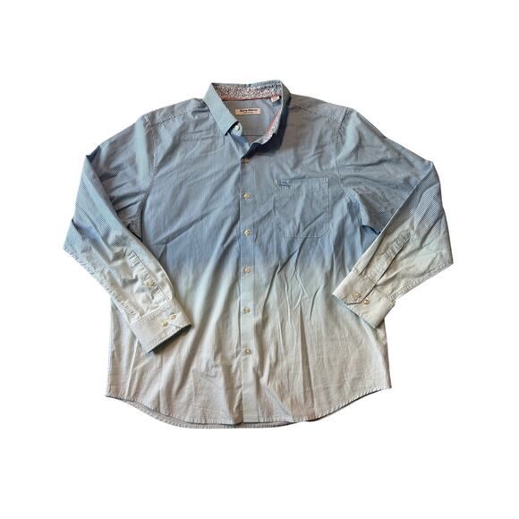 Tommy Bahama Long Sleeve button up; Fading blue pin stripes size XL, PIMA Cotton - Picture 1 of 12